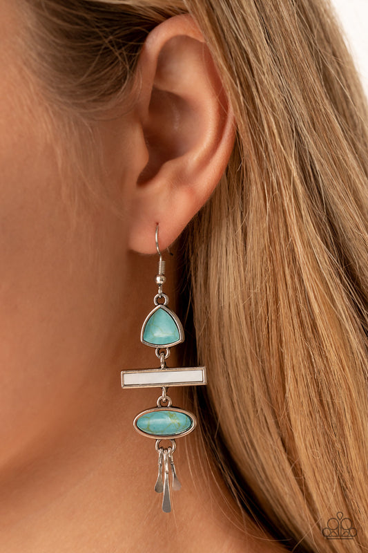 Adventurously Artisan - blue - Paparazzi earrings