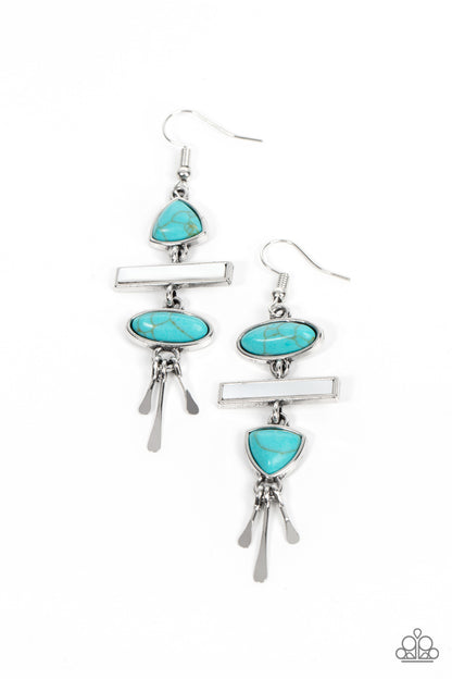 Adventurously Artisan - blue - Paparazzi earrings