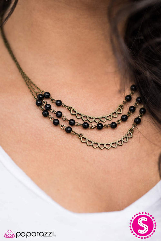 Affectionately Yours - Black - Paparazzi necklace