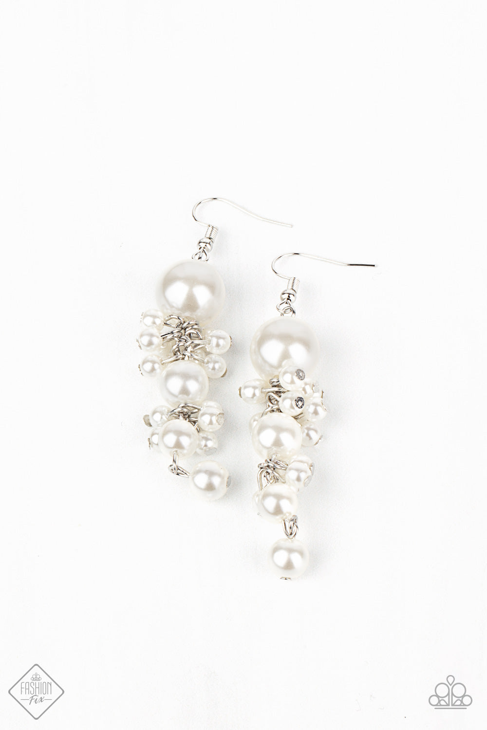 Ageless Applique - white - Paparazzi earrings