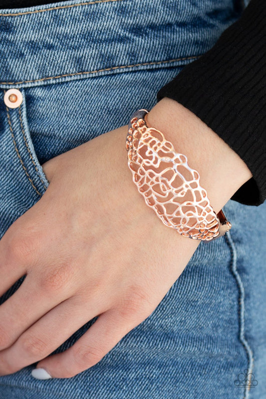 Airy Asymmetry-rose gold-Paparazzi bracelet