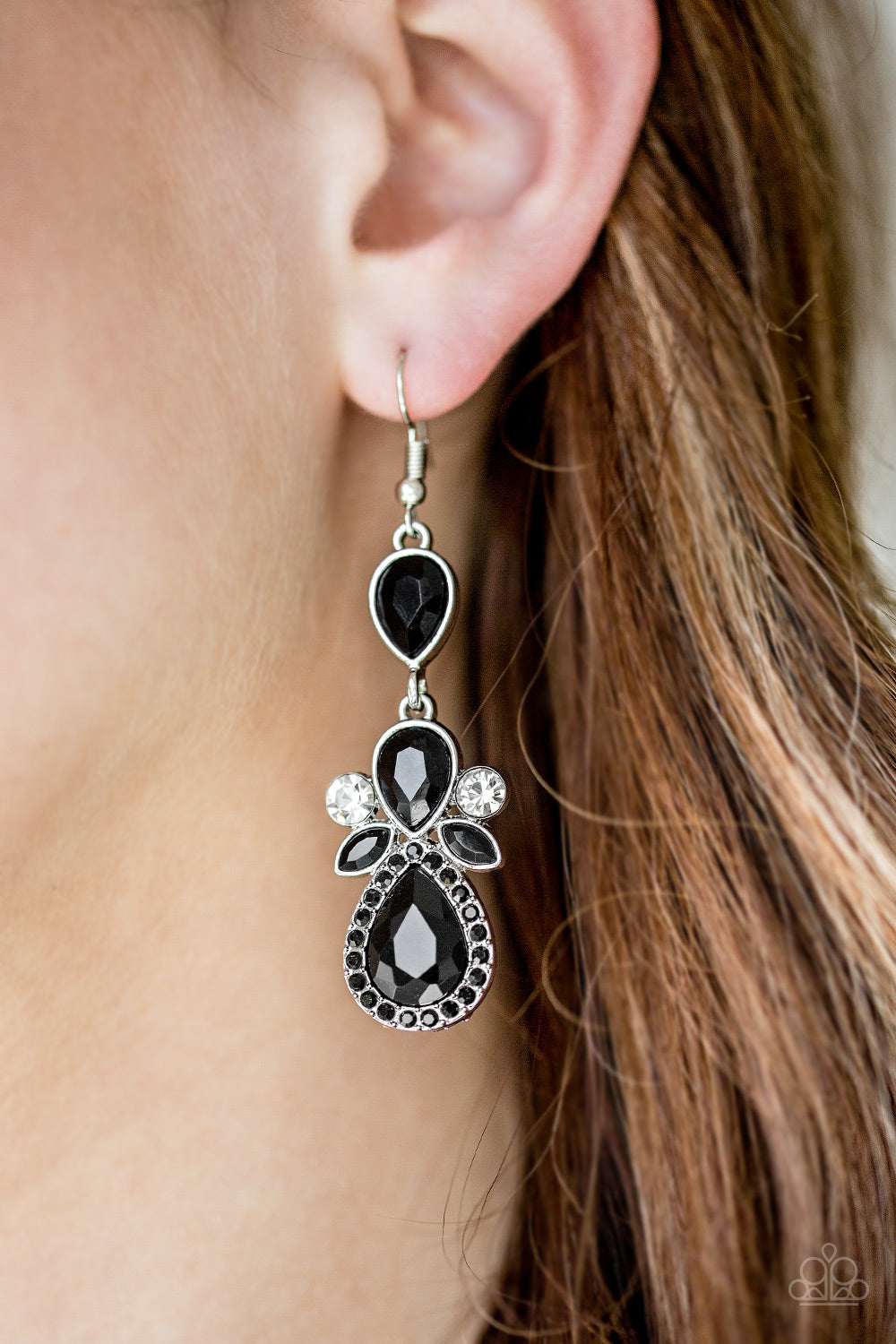 All About Glam - black - Paparazzi earrings