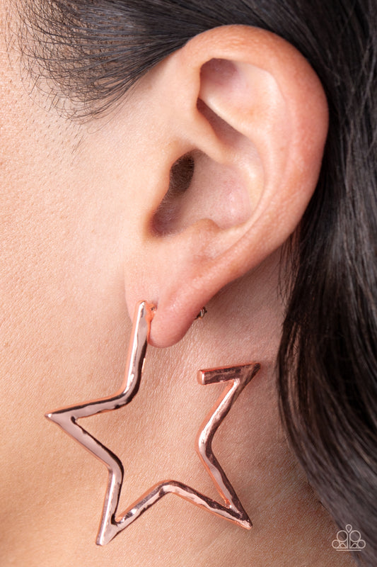 All-Star Attitude - copper - Paparazzi earrings