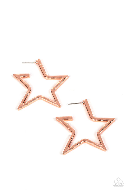 All-Star Attitude - copper - Paparazzi earrings
