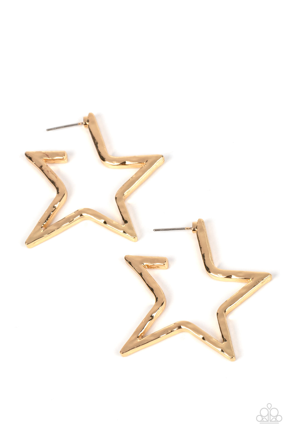 All-Star Attitude - gold - Paparazzi earrings