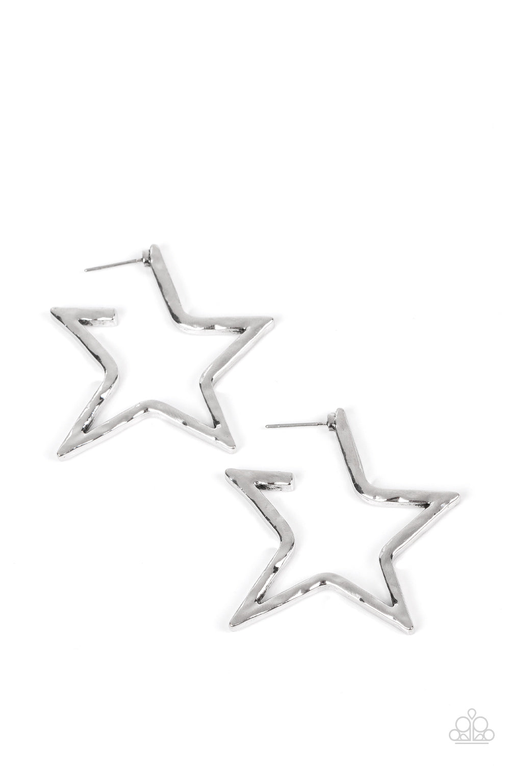 All-Star Attitude - silver - Paparazzi earrings