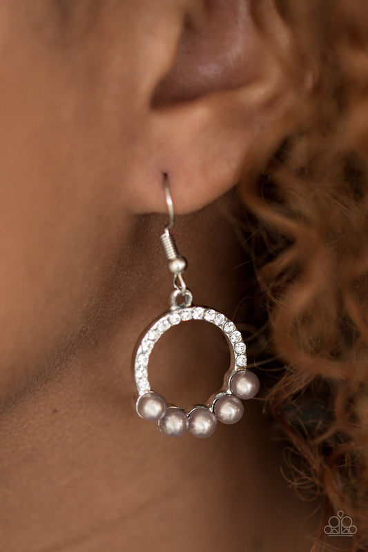 All Time Glow - silver - Paparazzi earrings