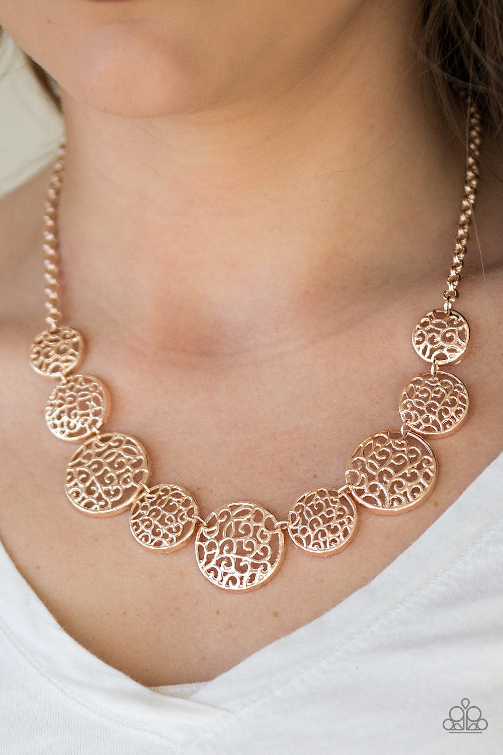 All the Time in the Whirl - rose gold - Paparazzi necklace