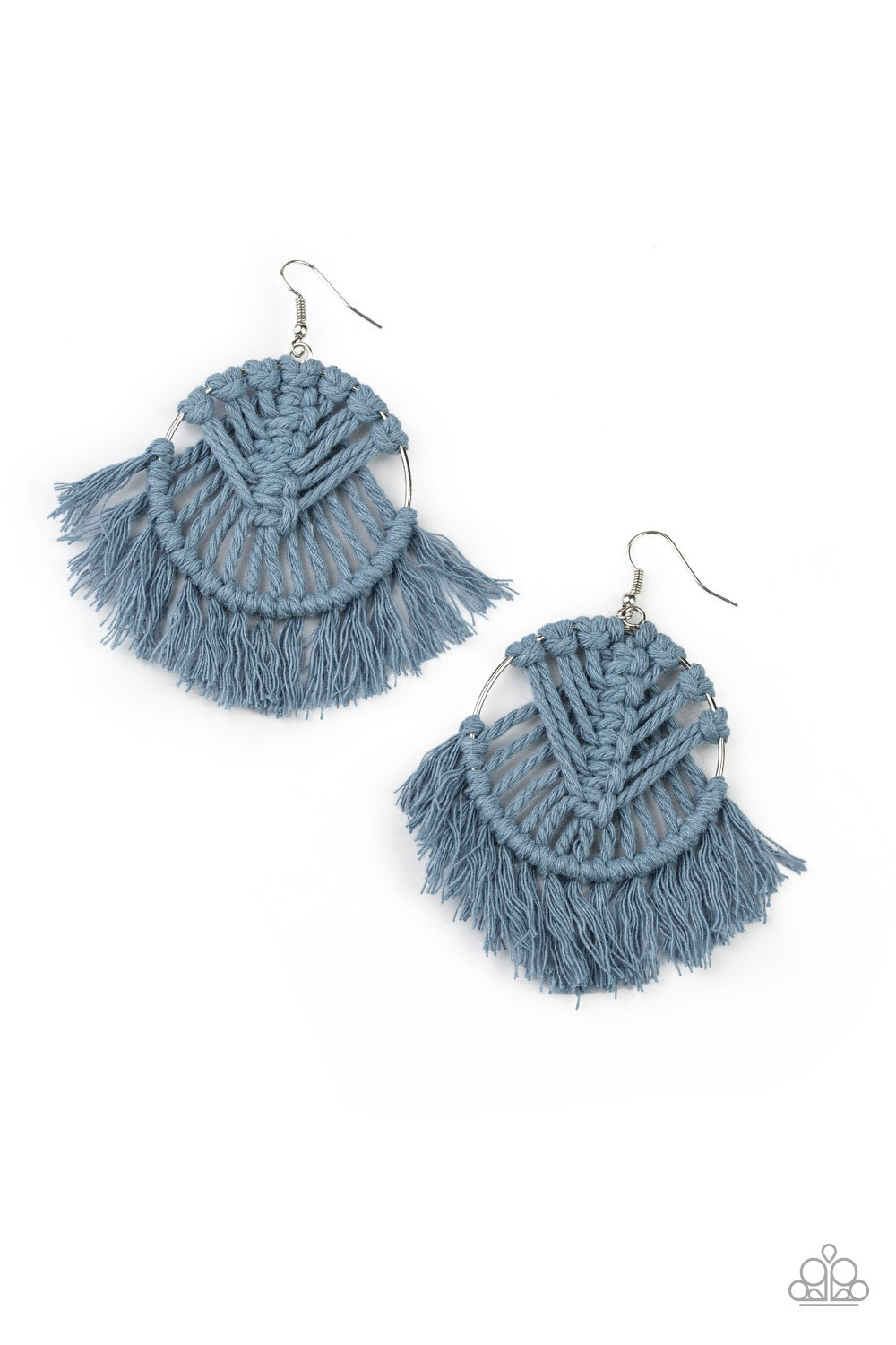 All About Macrame - blue - Paparazzi earrings