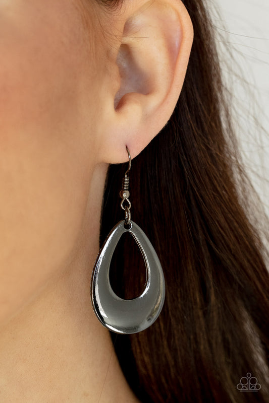All Allure, All The Time - black - Paparazzi earrings