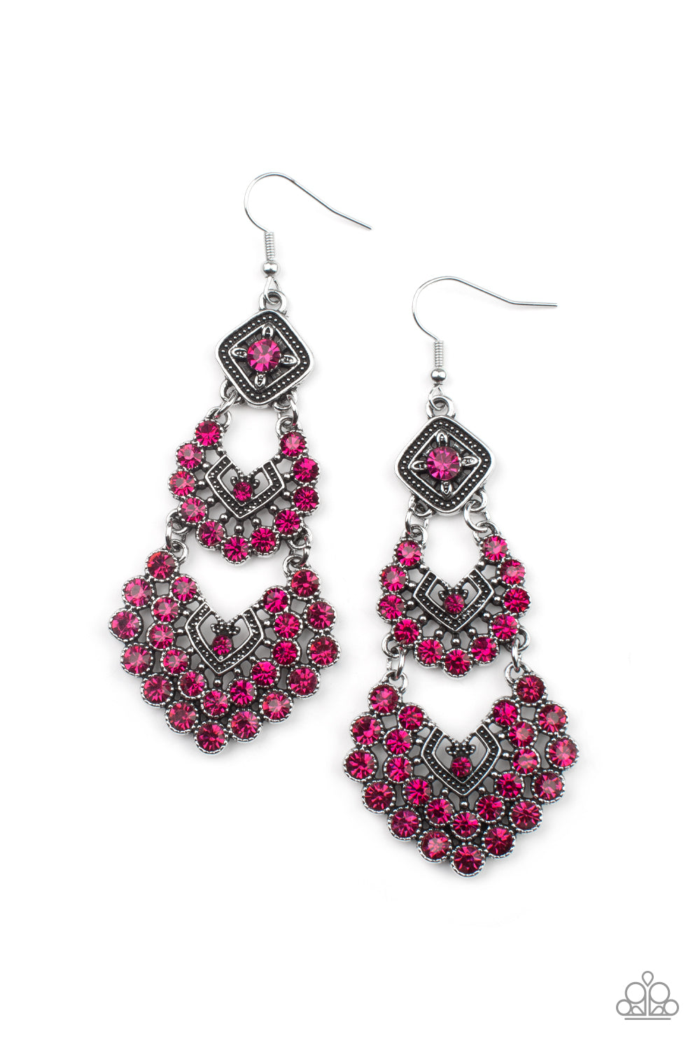 All For The GLAM - pink - Paparazzi earrings