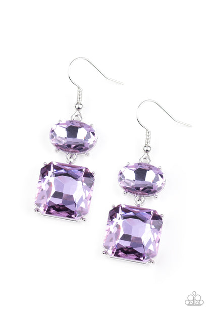 All ICE On Me - purple - Paparazzi earrings