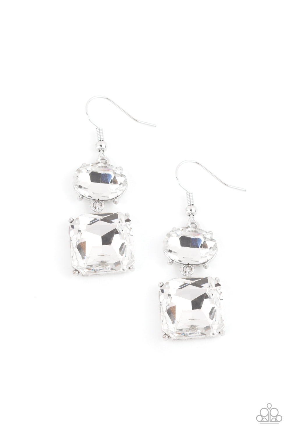 All ICE On Me - white - Paparazzi earrings