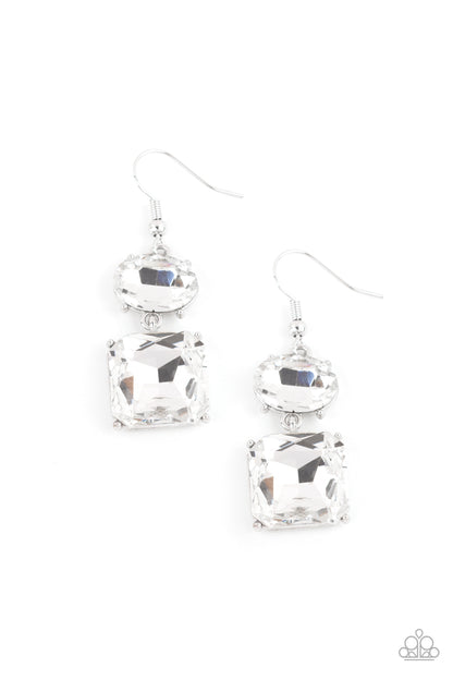 All ICE On Me - white - Paparazzi earrings