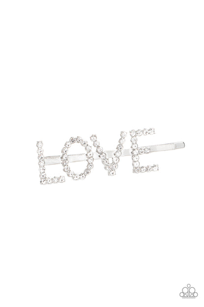 All You Need Is Love - white - Paparazzi hair clip