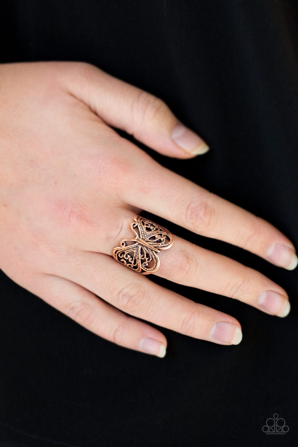 All Aflutter - copper - Paparazzi ring