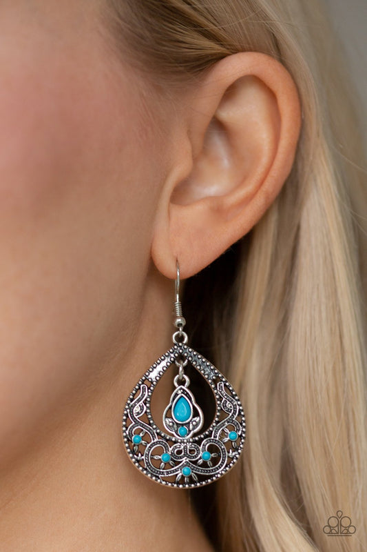 All Girl Glow-blue-Paparazzi earrings