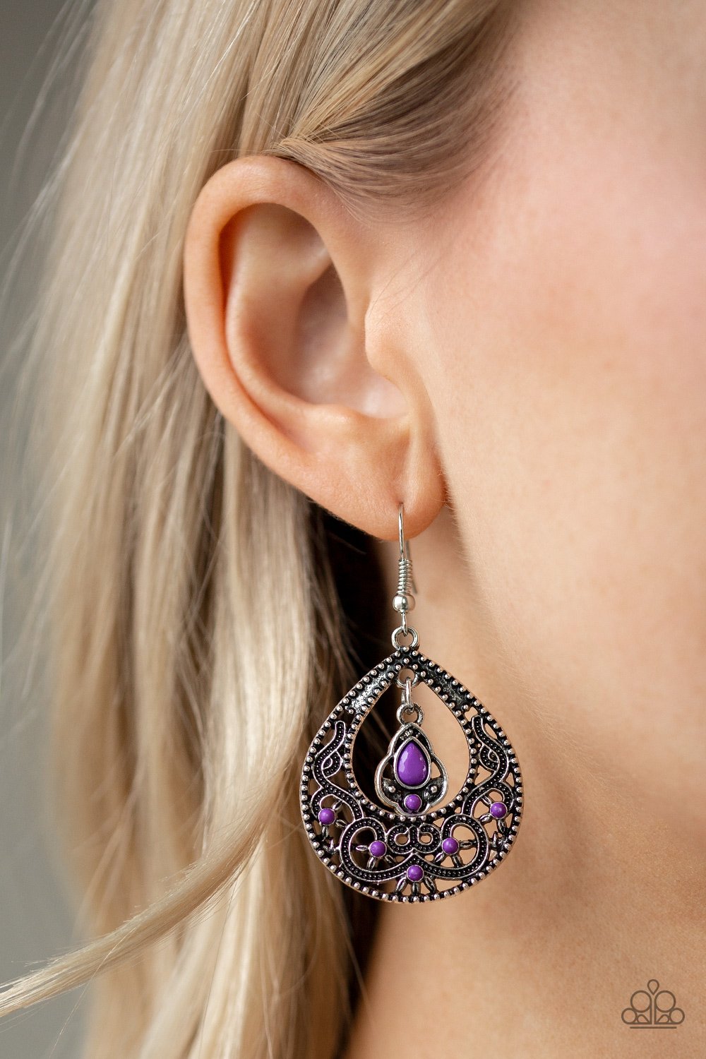 All Girl Glow-purple-Paparazzi earrings