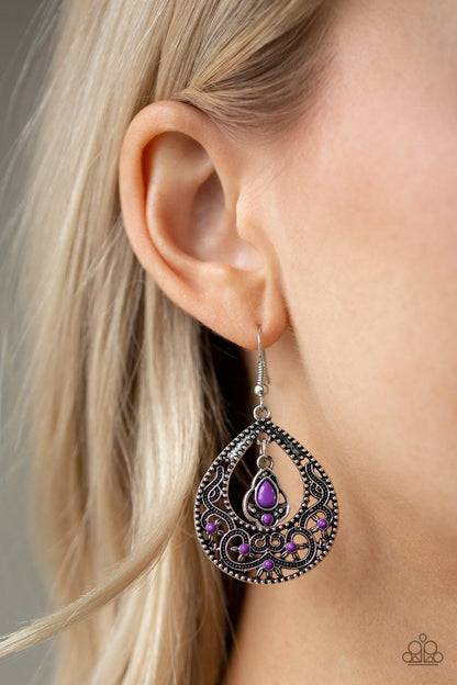 All Girl Glow-purple-Paparazzi earrings