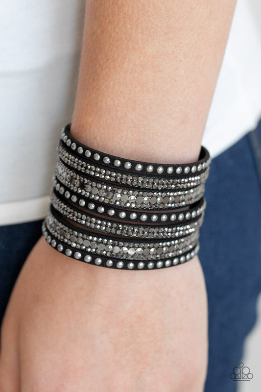All Hustle and Hairspray-black-Paparazzi bracelet