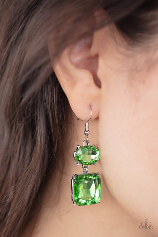 All ICE On Me-green-Paparazzi earrings