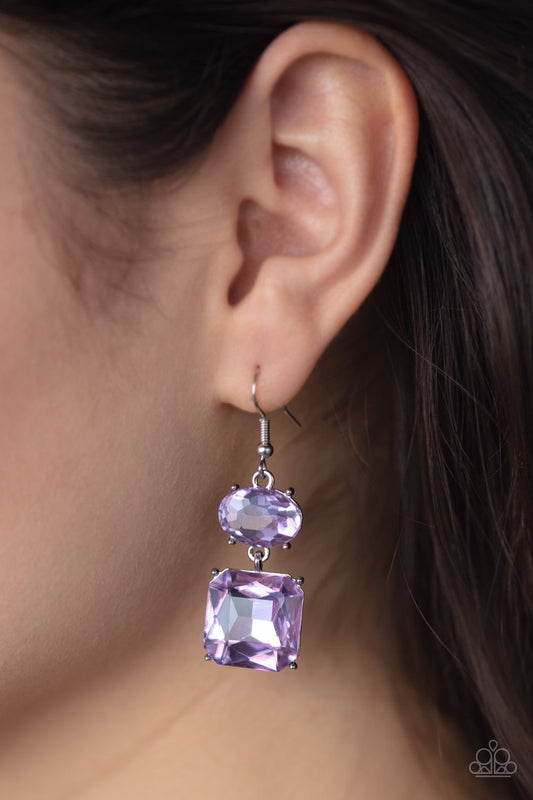 All ICE On Me-purple-Paparazzi earrings