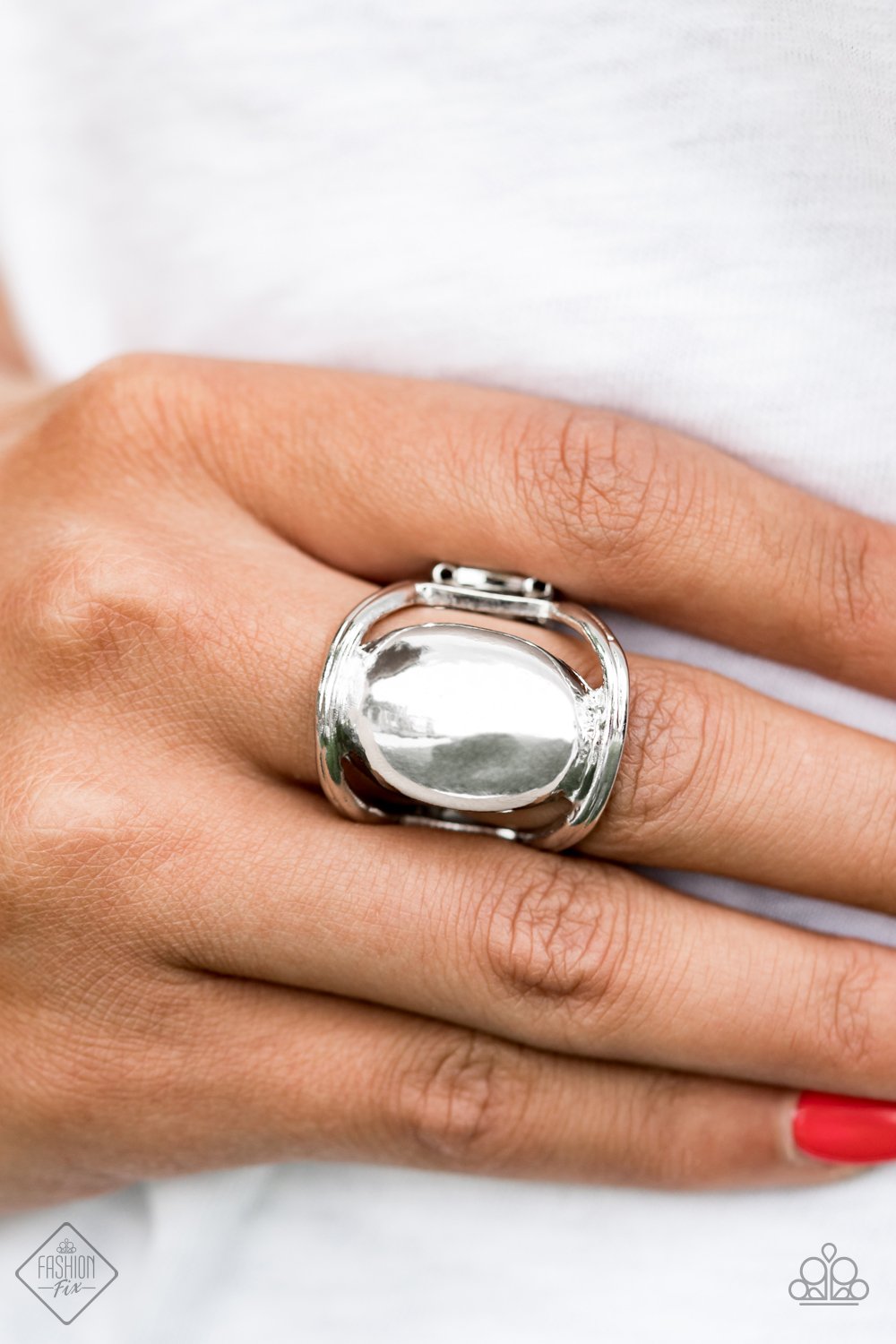 All Shine All the Time-silver-Paparazzi ring