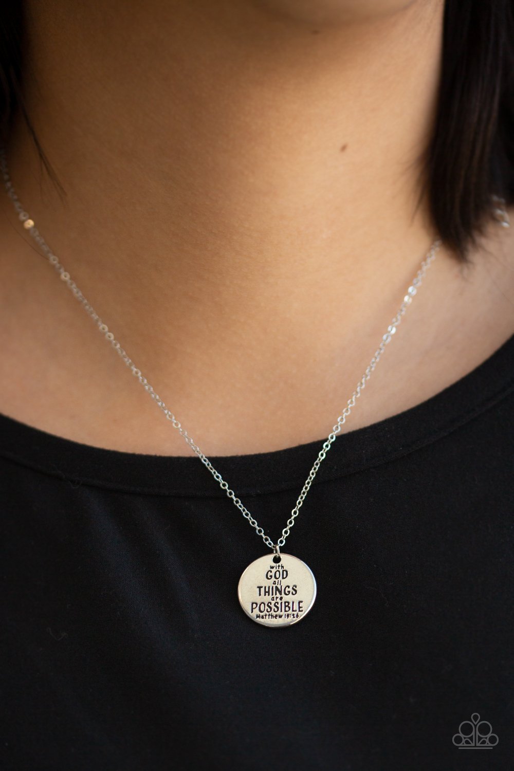 All Things Are Possible - silver - Paparazzi necklace