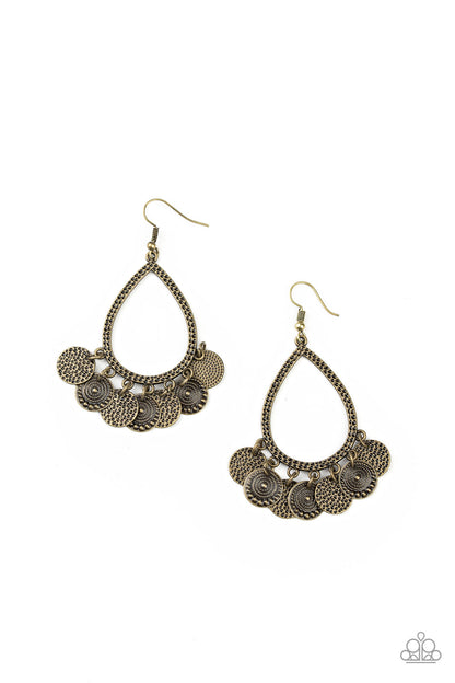 All in Good CHIME - brass - Paparazzi earrings