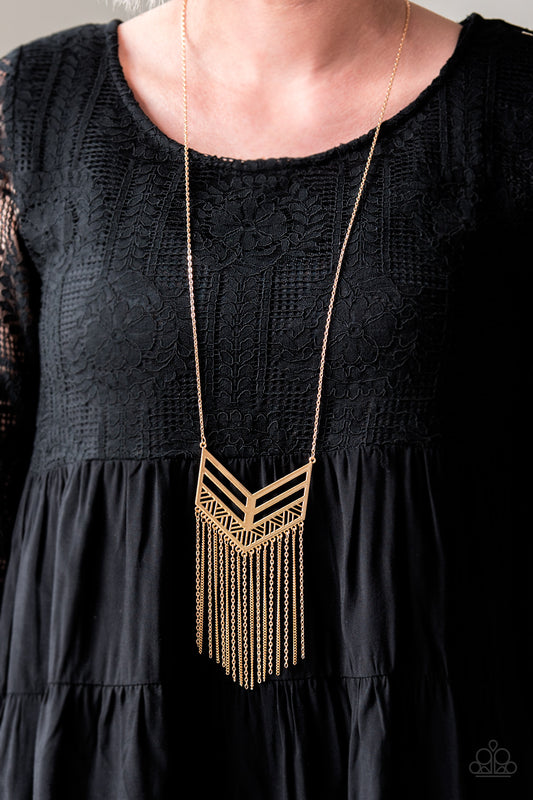 Alpha Attitude - gold - Paparazzi necklace