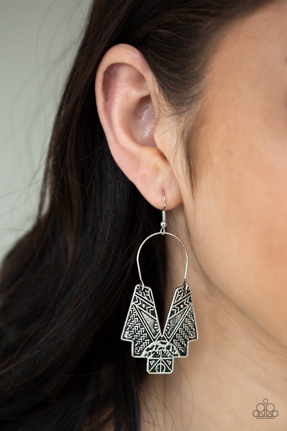 Alternative Artifacts-silver-Paparazzi earrings