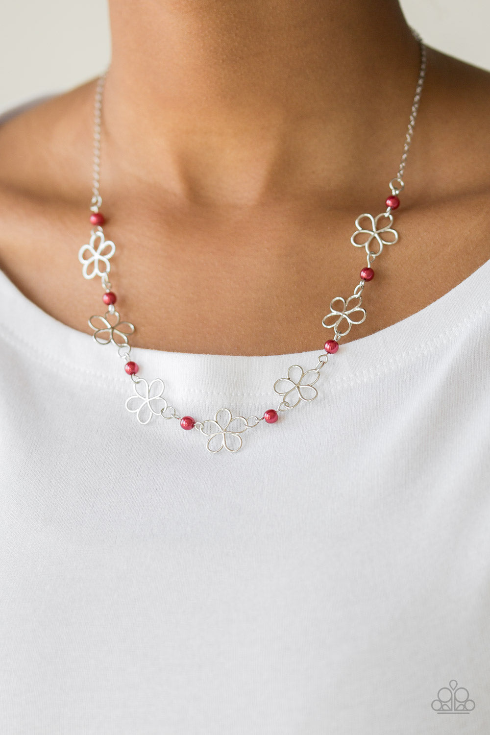 Always Abloom - red - Paparazzi necklace