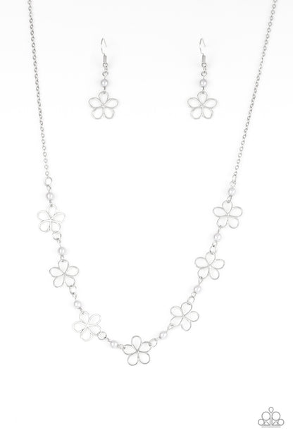 Always Abloom - silver - Paparazzi necklace