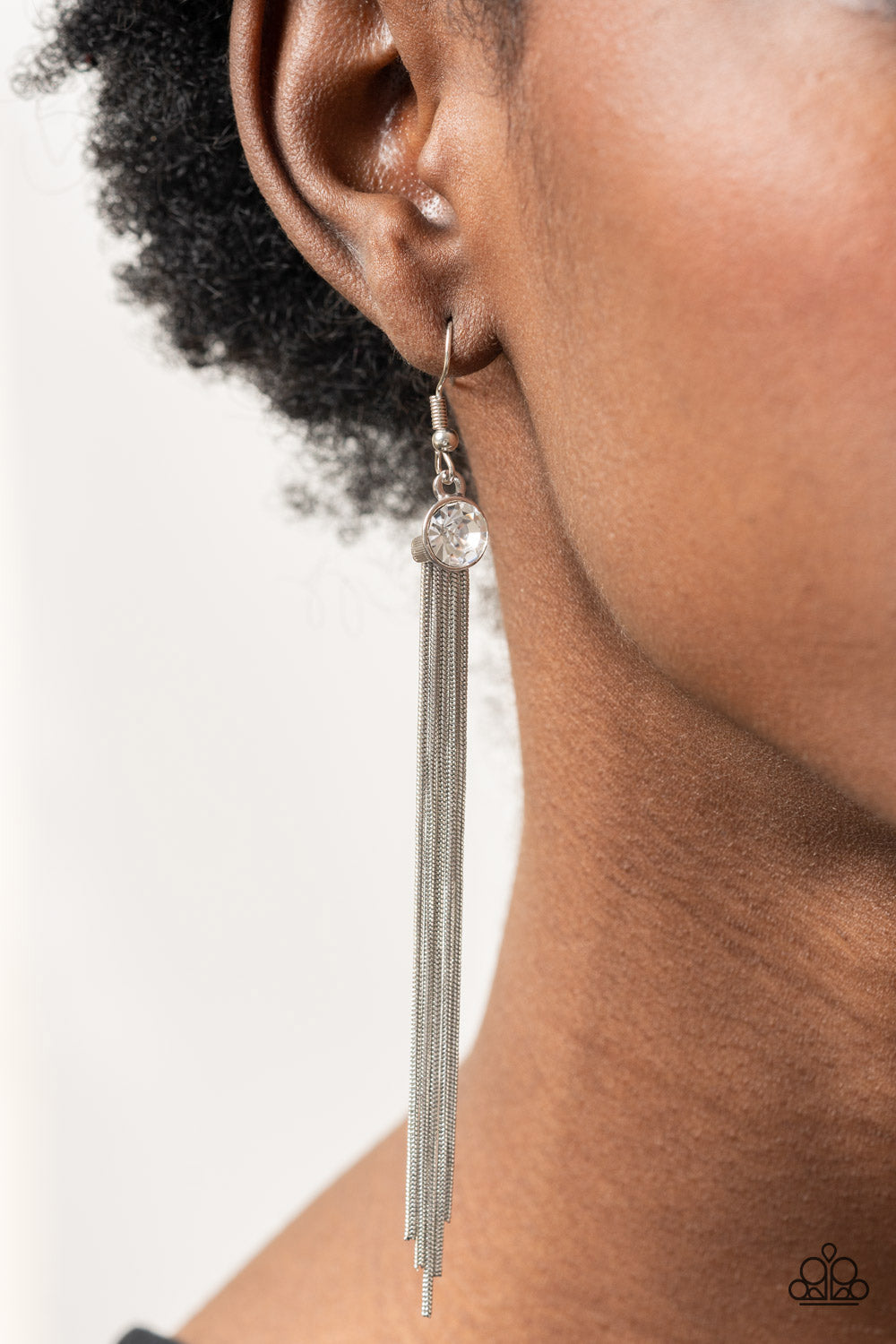 Always In Motion - white - Paparazzi earrings