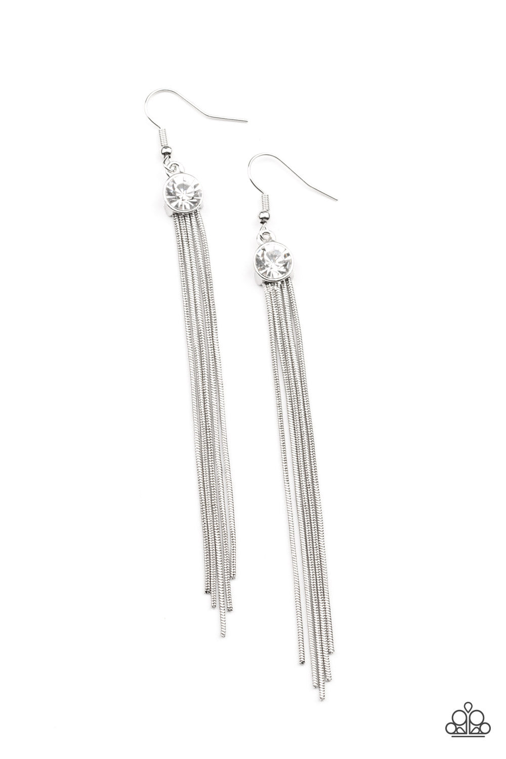 Always In Motion - white - Paparazzi earrings