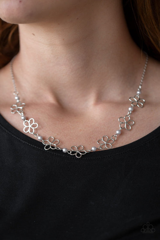 Always Abloom - silver - Paparazzi necklace