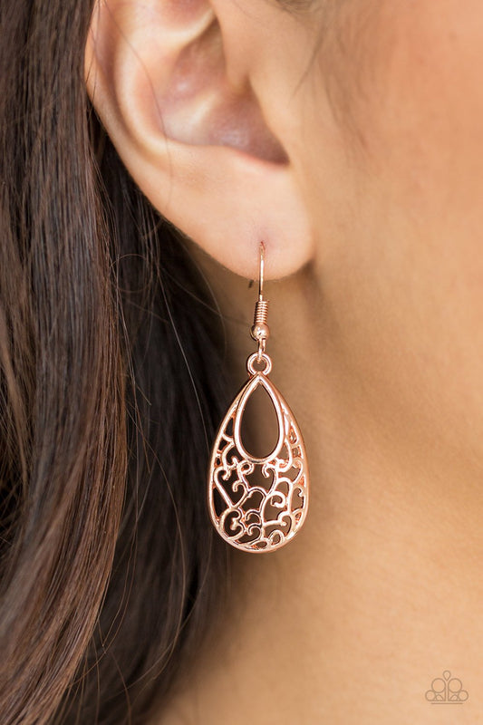 Always Be Vine - rose gold - Paparazzi earrings