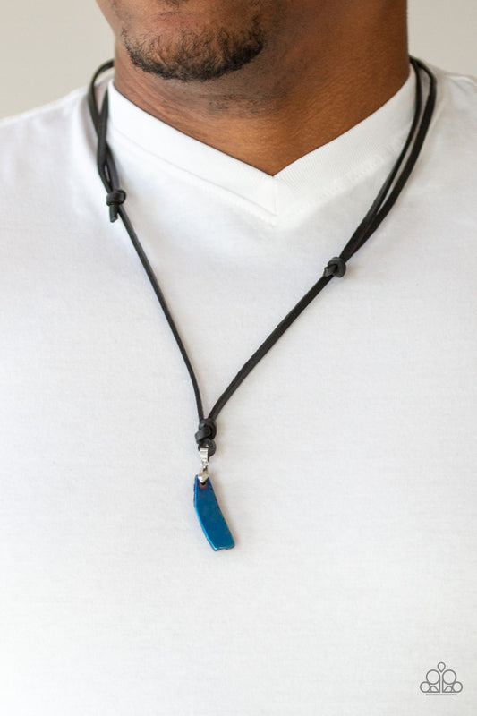 Am I Meteorite?-blue-Paparazzi Mens necklace