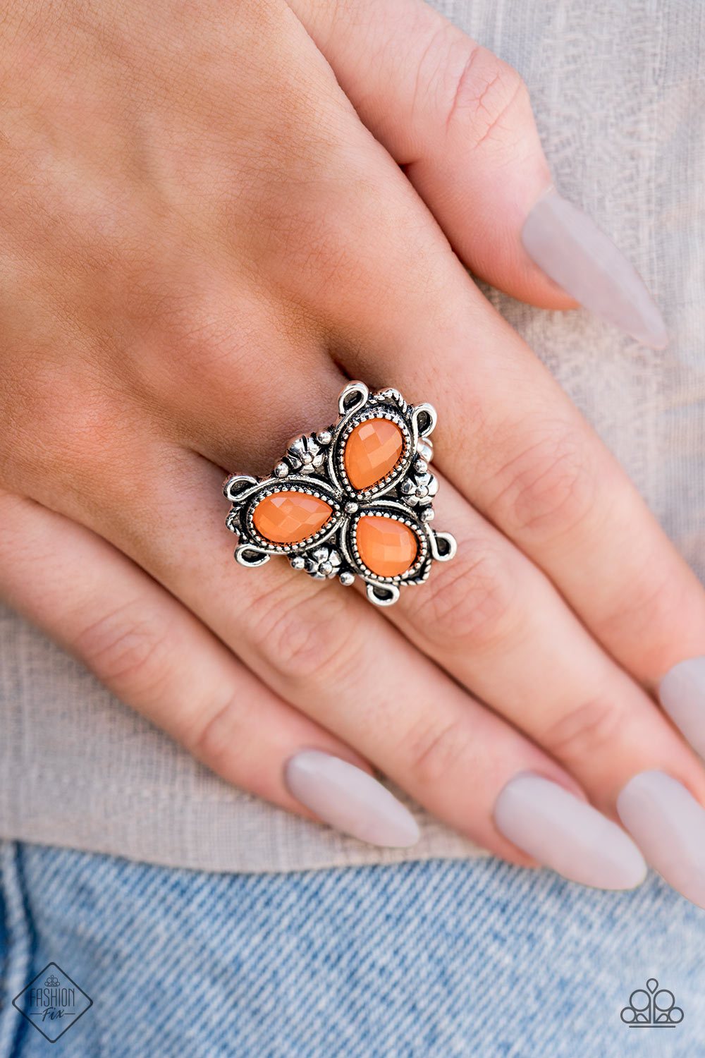 Ambrosial Garden-orange-Paparazzi ring