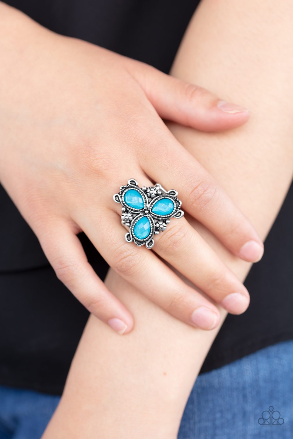 Ambrosial Garden-blue-Paparazzi ring