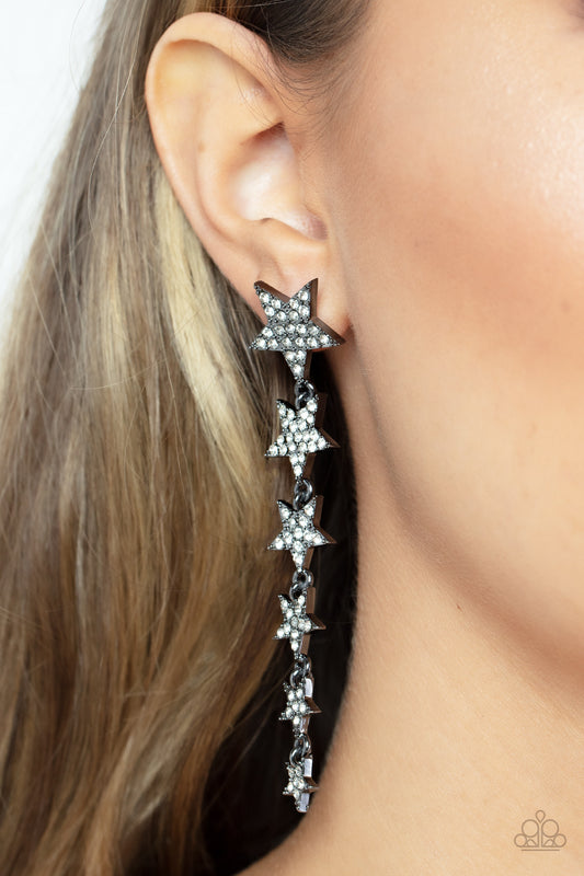 Americana Attitude - black - Paparazzi earrings