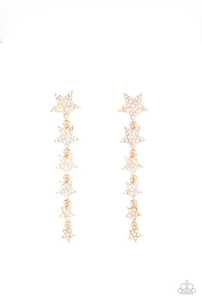 Americana Attitude - gold - Paparazzi earrings