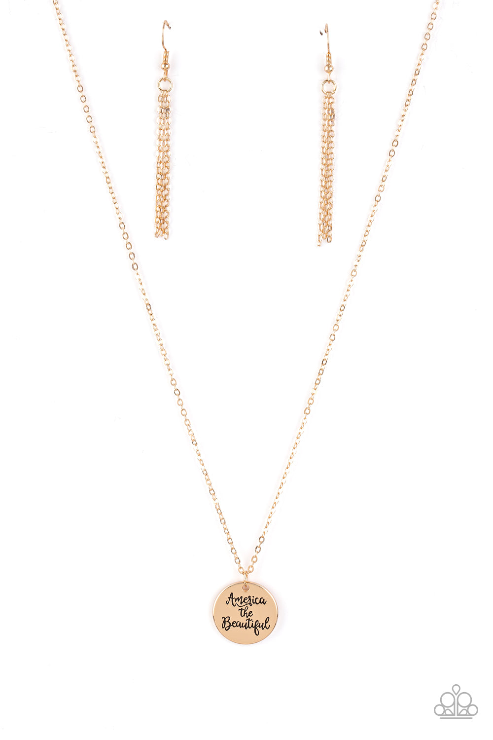 America the Beautiful - gold - Paparazzi necklace