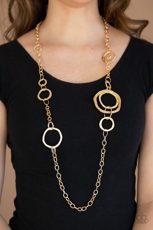 Amped Up Metallics - gold - Paparazzi necklace