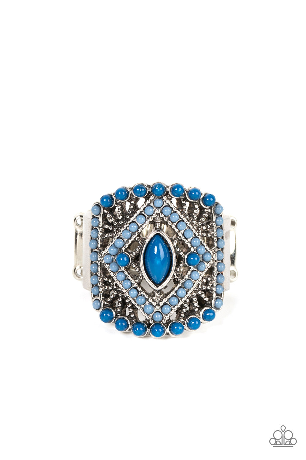 Amplified Aztec - blue - Paparazzi ring