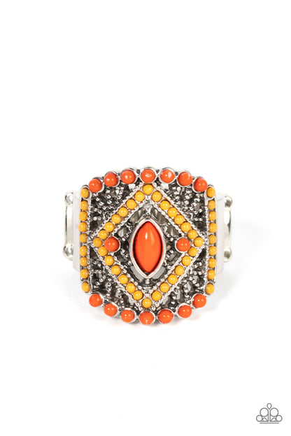 Amplified Aztec - orange - Paparazzi ring