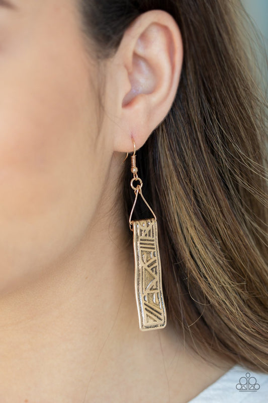 Ancient Artifacts-gold-Paparazzi earrings