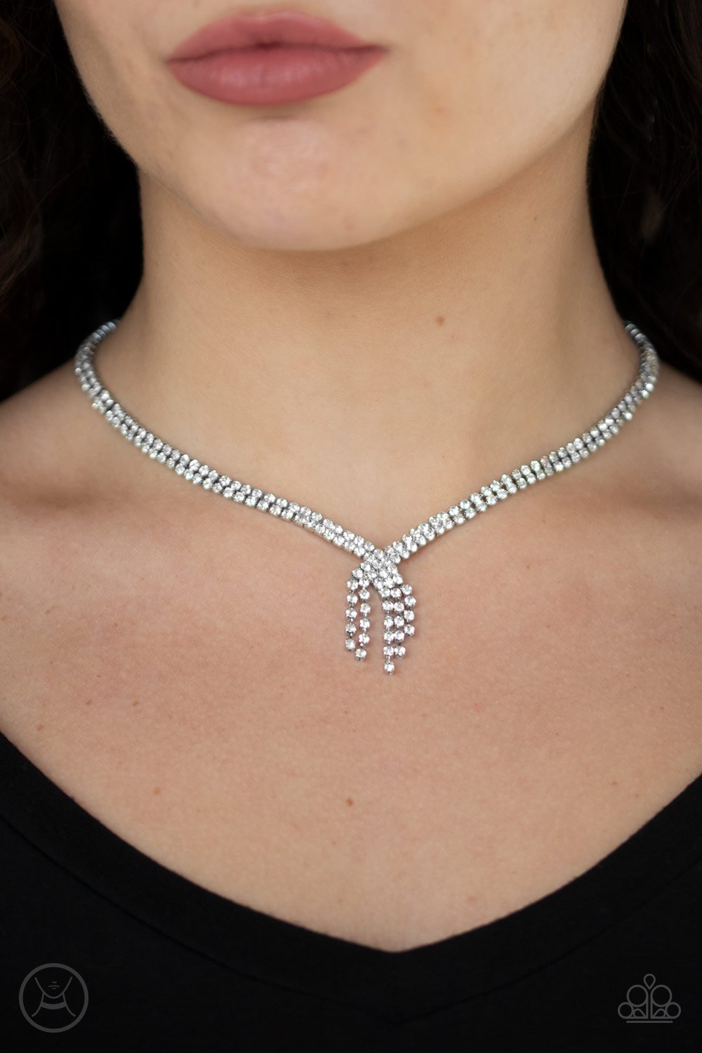 Ante Up-white-Paparazzi necklace