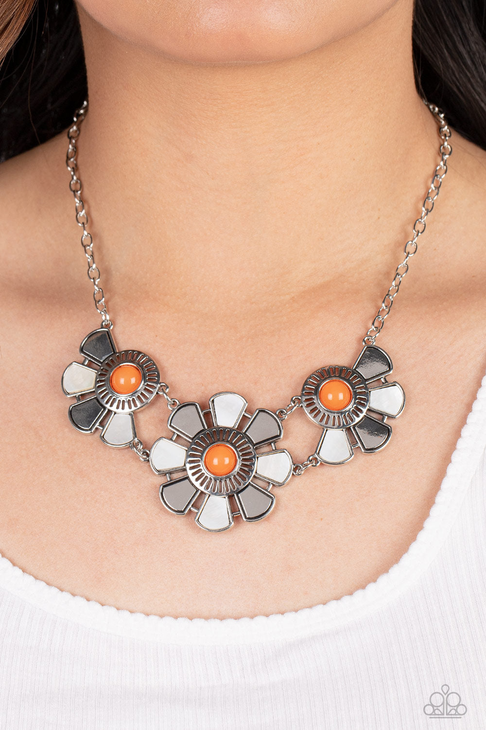 Aquatic Garden - orange - Paparazzi necklace