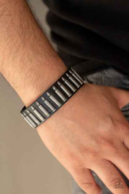 Armed and Dangerous-black-Paparazzi mens bracelet